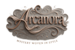 Arcanora “Mystery Woven in Style” , make logo special for lady , 3D, del backgound